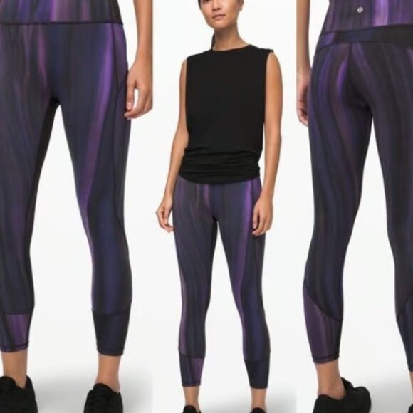 Lululemon In Movement Tight 25 Everlux Sz 4 Spray Dye Lunar Purple Intergalactic - Picture 3 of 8